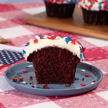 Load image into Gallery viewer, stars and sprinkles red velvet on a plate
