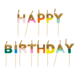 happy birthday individually dipped in gold