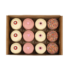 Load image into Gallery viewer, Raspberry Chocolate Chip Assorted dozen box not-bg
