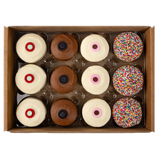 Load image into Gallery viewer, overhead view of pb chocolate chip assorted dozen not-bg

