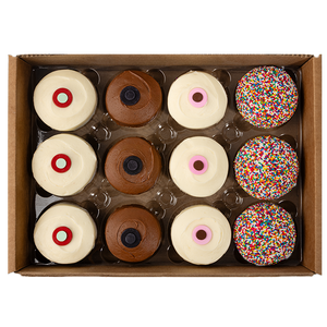 overhead view of pb chocolate chip assorted dozen not-bg