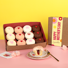 Load image into Gallery viewer, happy mother&#39;s day box bundle with a dozen cupcakes and happy mother&#39;s day gift wrap
