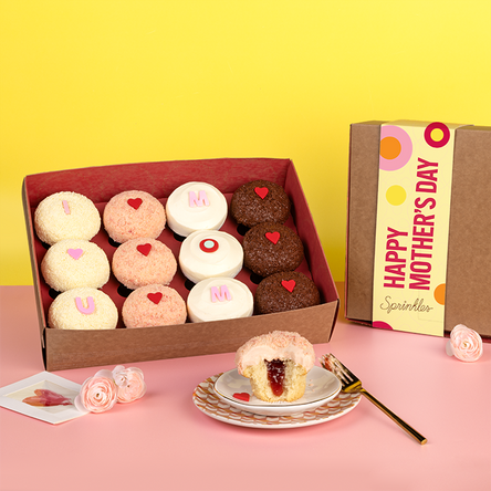 happy mother's day box bundle with a dozen cupcakes and happy mother's day gift wrap