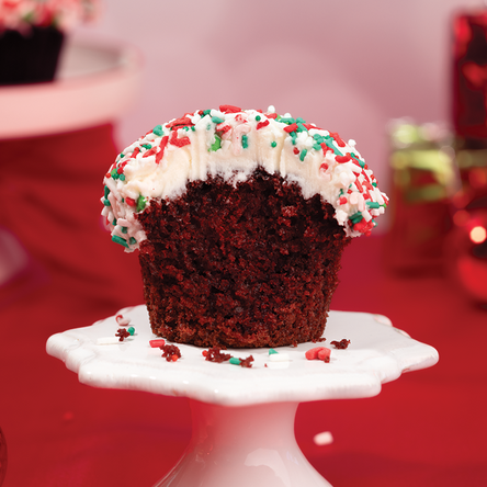 santa baby red velvet cupcake