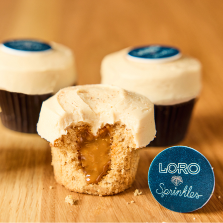 Loro x Sprinkles Salted Caramel Miso cupcake bite