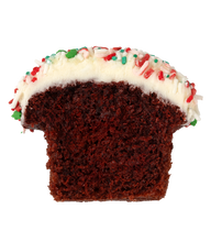 Load image into Gallery viewer, half of a santa baby red velvet cupcake not-bg
