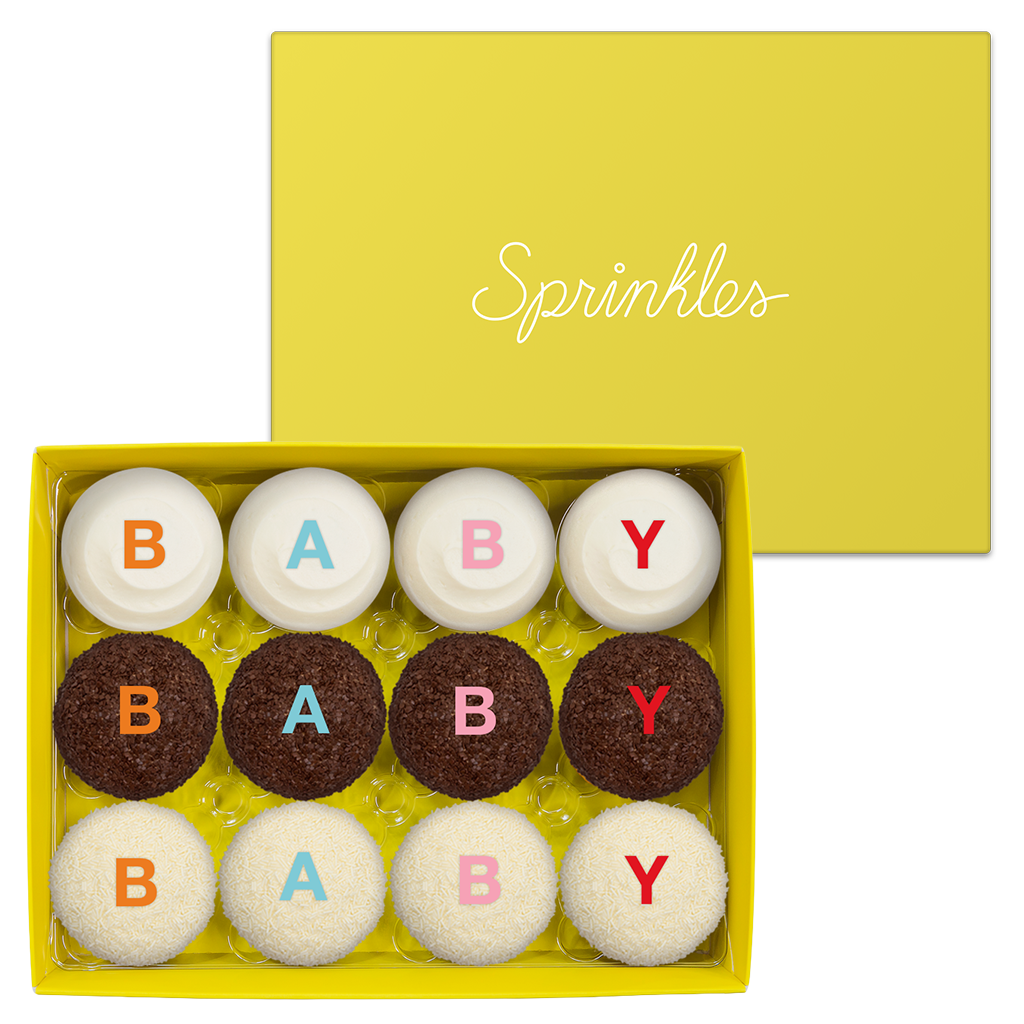 Baby baby dozen cupcakes in yellow box