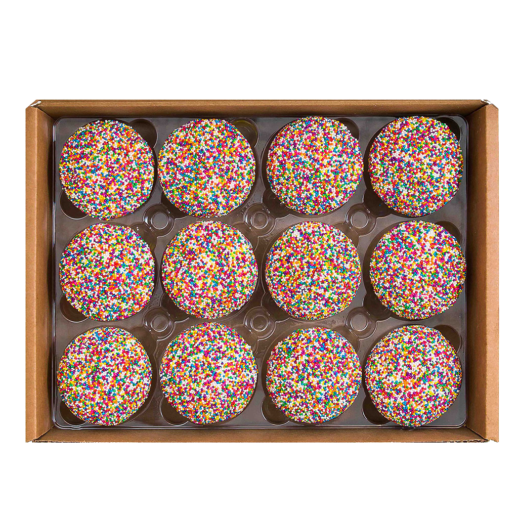 Celebration Dozen National Shipping Box includes a dozen sprinkle cupcakes. not-bg
