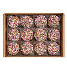 Load image into Gallery viewer, Celebration Dozen National Shipping Box includes a dozen sprinkle cupcakes. not-bg
