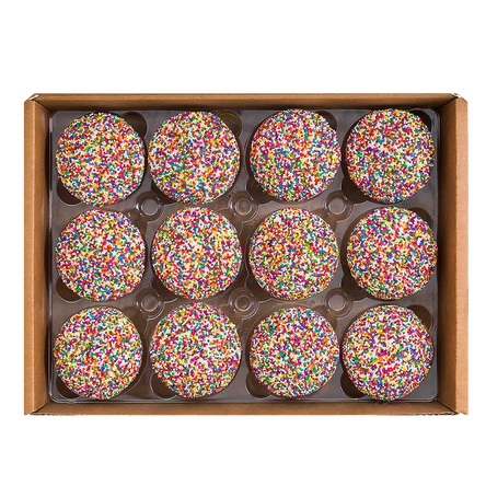 Celebration Dozen National Shipping Box includes a dozen sprinkle cupcakes. not-bg