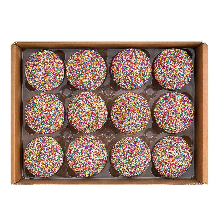 Celebration Dozen National Shipping Box includes a dozen sprinkle cupcakes. not-bg