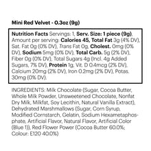 Load image into Gallery viewer, Red Velvet Mini Chocolate Bites Nutritionals not-bg
