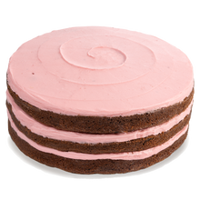 Load image into Gallery viewer, 8-inch three layer raspberry chocolate chip layer cake not-bg
